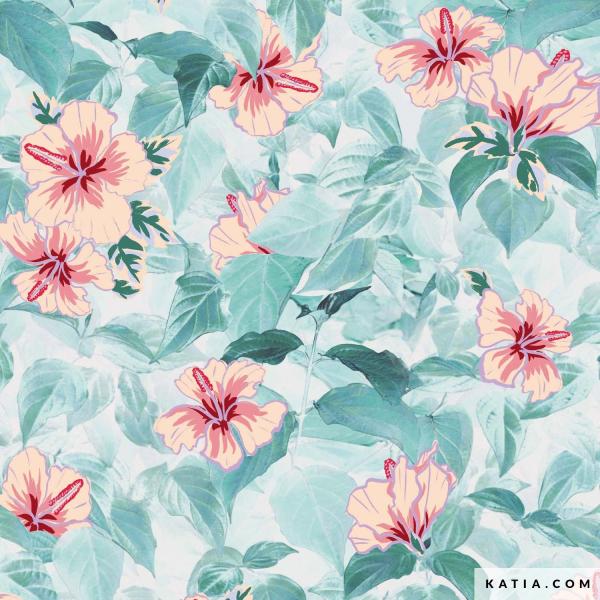 Sportstoff mit tropischem Hibiskusmuster